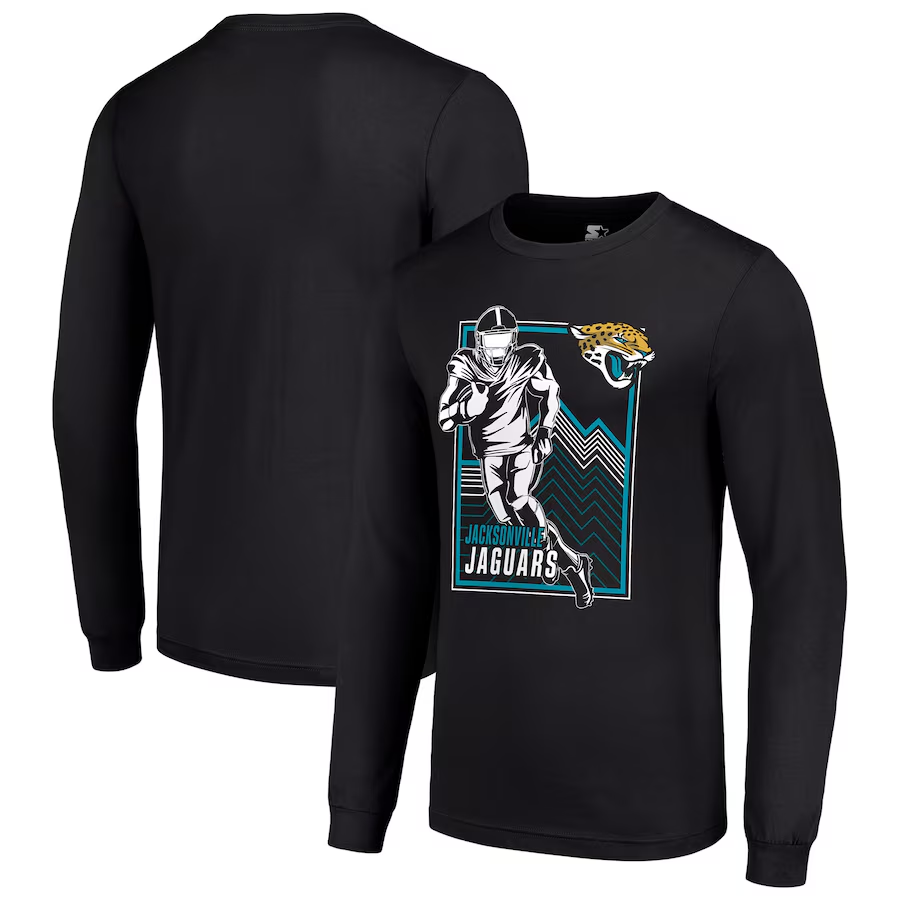 Men Jacksonville Jaguars black 2024 NFL Long sleeve T Shirts